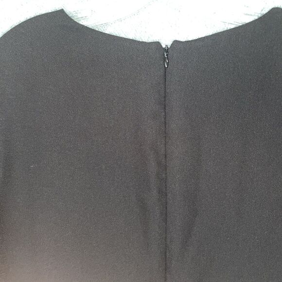 Ann Taylor Dress Womens 16 Black Shift Short Sleeve Knee Length Zip‎ Up Lined - Picture 10 of 11